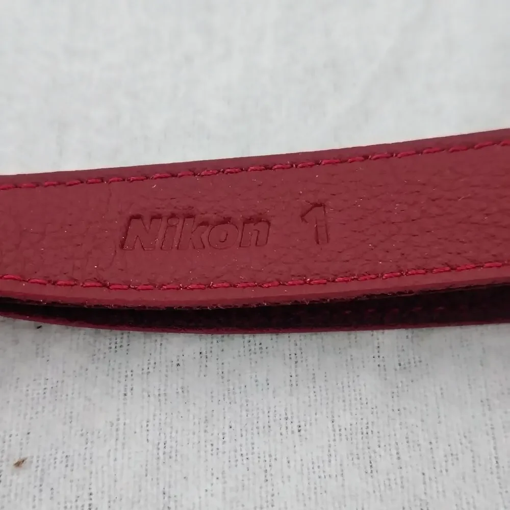 Nikon AH-N1000 Red Leather Camera Hand Strap for Nikon 1 NEW Travel